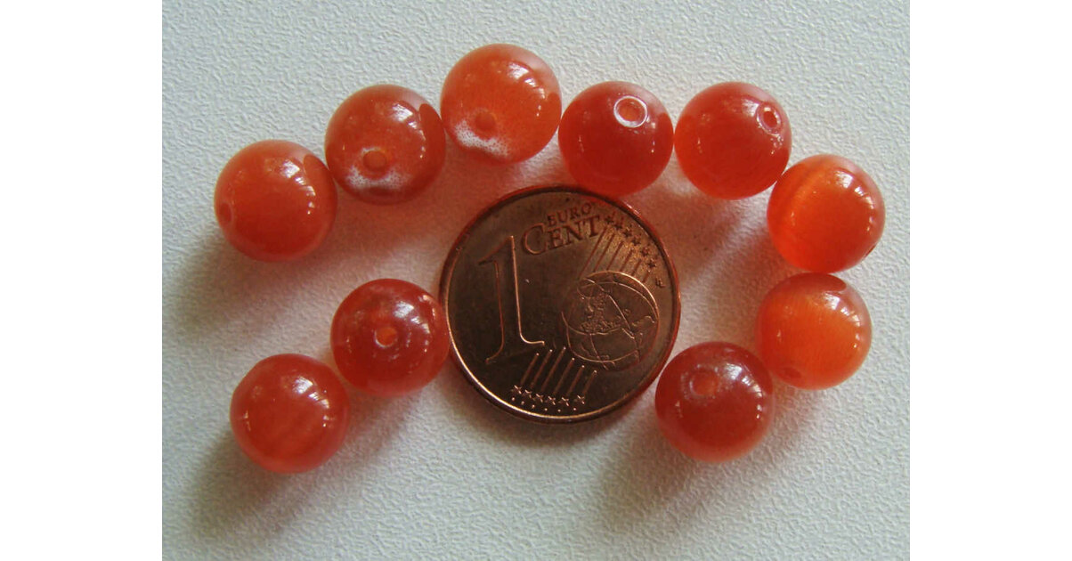 24 Perles Oeil De Chat 8mm Violet - Neuf, Pour Création Bijoux, Sans Marque
